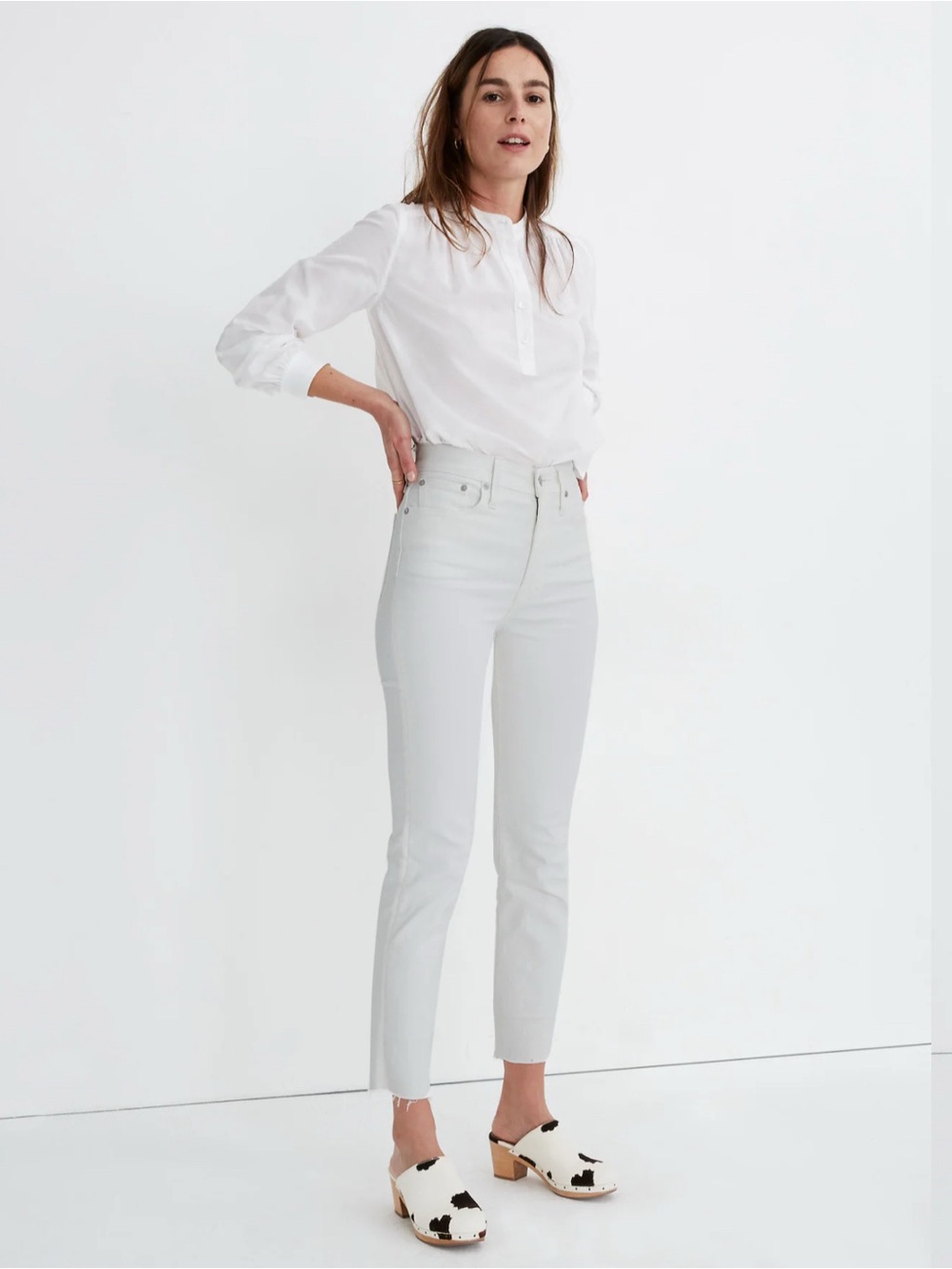 Madewell The Perfect Vintage Jean in Tile White: Raw Hem Edition